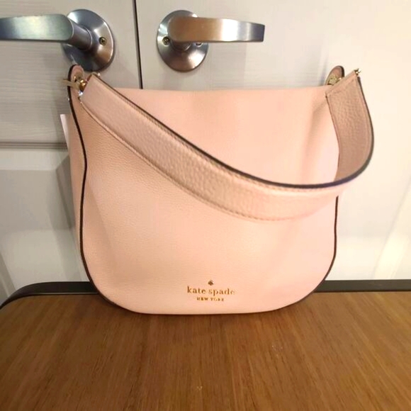 Kate Spade Lexy Shoulder Bag Rose Smoke Light Pink Leather Large Hobo K4659 NWT - Picture 1 of 9